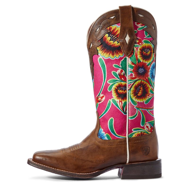 Ariat Western: Circuit Champion Botas Western Mujer - Marrones / Rosas (MKLAD7592)